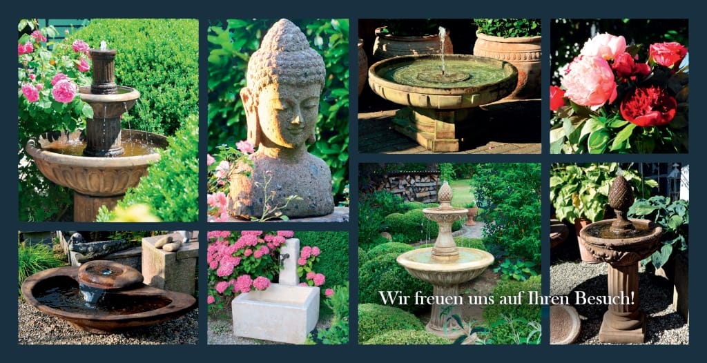 Gartenbrunnen & Gartenskulpturen - Flyer Wenk Gartenelemente