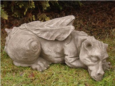 Drache Steinguss - frostfeste Gartenfigur