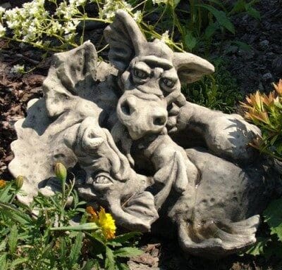 Drache Steinguss - frostfeste Gartenfigur