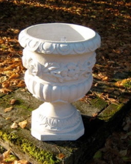 Steinvase Barockstil Blütenmotiv Pflanzgefäß 5445