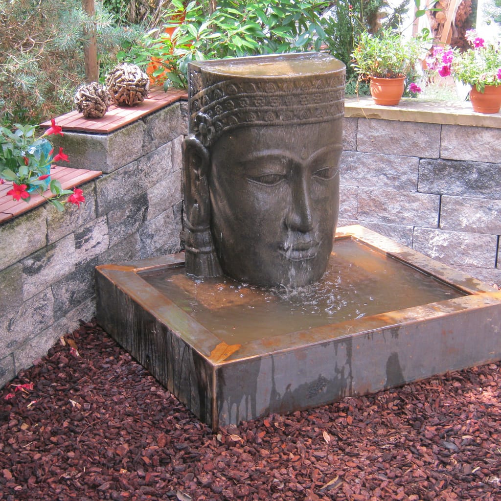 Khmer Kopf Wasserspiel Asiengarten WS0003