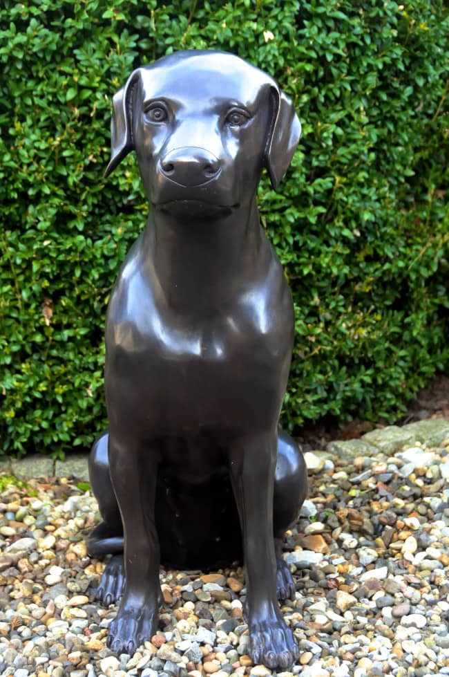 Gartenfigur Hund Bronze