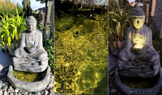 Buddha Brunnen Henri Studio Kundenfotos