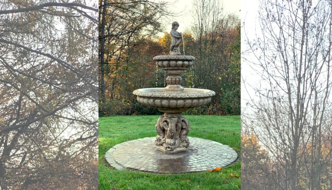 Barockbrunnen mit Putte